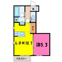 シャルール A/B（高崎市足門町）の物件間取画像